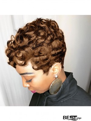 Auburn Brown Pixie Cut Wig with Bangs – Short Synthetic Wig for Black Women | Stylish & Comfortable Look