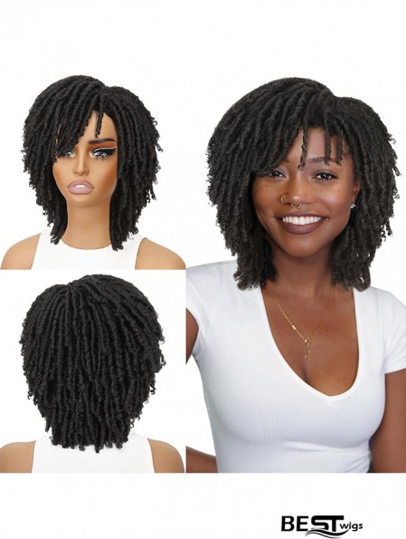 Short Dreadlock Afro Synthetic Wig - Faux Locs Braided Wig for Black Men and Women