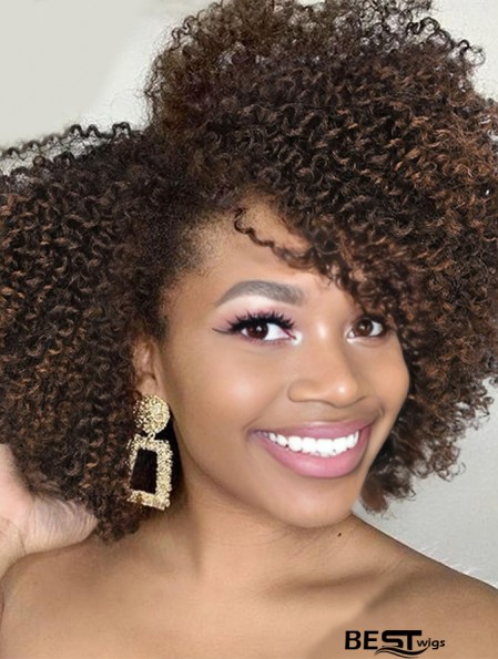 Black Women's Side-Part Afro Curly Synthetic Wig - African American Stylish Hair Replacement