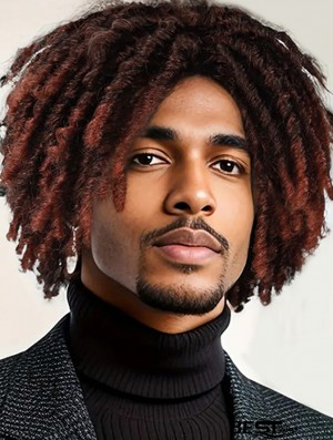 Men’s Stylish Short Curly Braided Synthetic Hair Wig