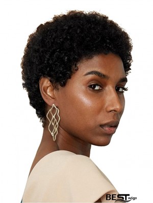 Natural-Looking Kinky Curly Brazilian Wig for African American Women - Full Black Hair Wig