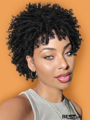 Heat-Resistant Short Twist Braided Afro Faux Wig for Black Women - Perfect for Instant Style