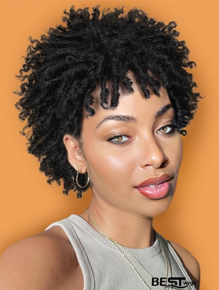 Heat-Resistant Short Twist Braided Afro Faux Wig for Black Women - Perfect for Instant Style
