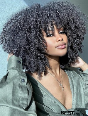 Kinky Curly Afro Wig for Black Women - Short Natural-Looking Hair Extension