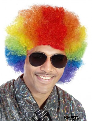 Versatile Synthetic Clown Wig for Men & Women - Ideal for Cosplay, Anime Parties, Christmas, Halloween, and Fancy Dress Events