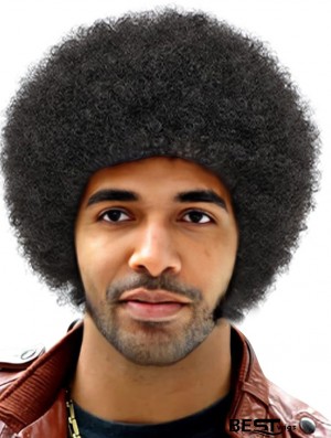 Heat-Resistant Synthetic Disco Wig for Men - Durable and Stylish Costume Accessory