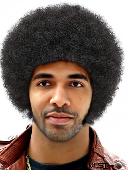 Heat-Resistant Synthetic Disco Wig for Men - Durable and Stylish Costume Accessory