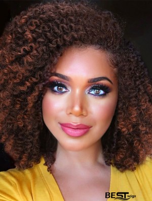 Short Kinky Curly Wig with Side Part | Afro Bomb Curly Wig for African American Women