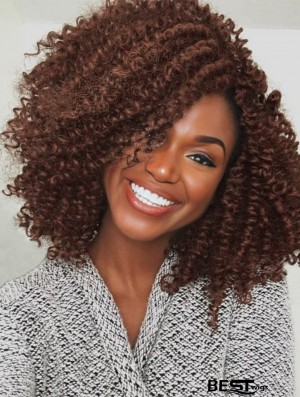 Short Kinky Curly Wig with Side Part | Afro Bomb Curly Wig for African American Women
