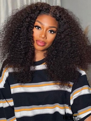 20 Inch Pre-Plucked Afro Kinky Curly Wig Human Hair Wigs For Black Women Go Glueless & Natural Look
