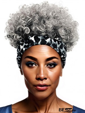 Natural Black Kinky Curly Afro Puff Headband Wig for Women
