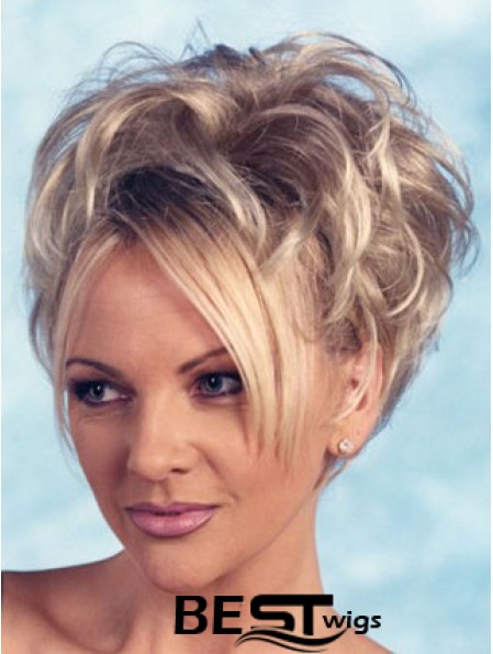 Curly Synthetic Blonde Short Fashion 3/4 Wigs