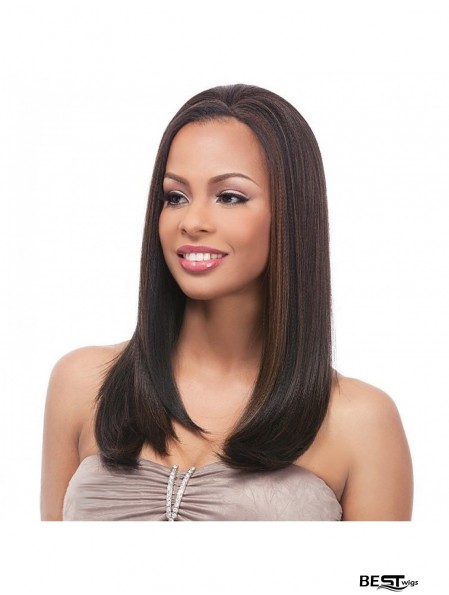 Straight Brazilian Remy Hair Brown Long Online 3/4 Wigs