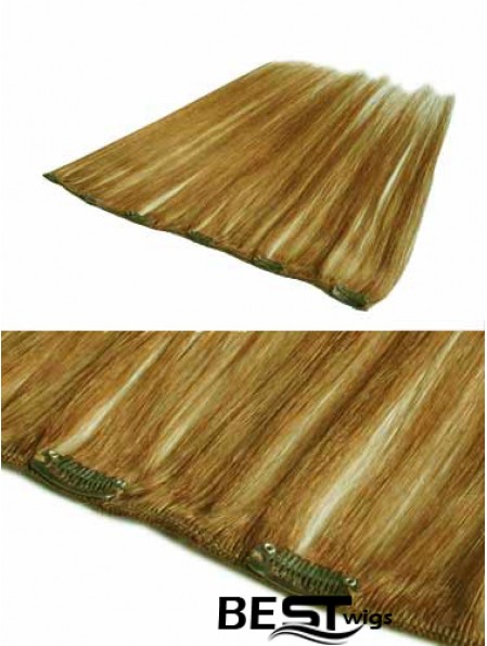 Discount Blonde Straight Remy Human Hair Clip In Hair Extensions