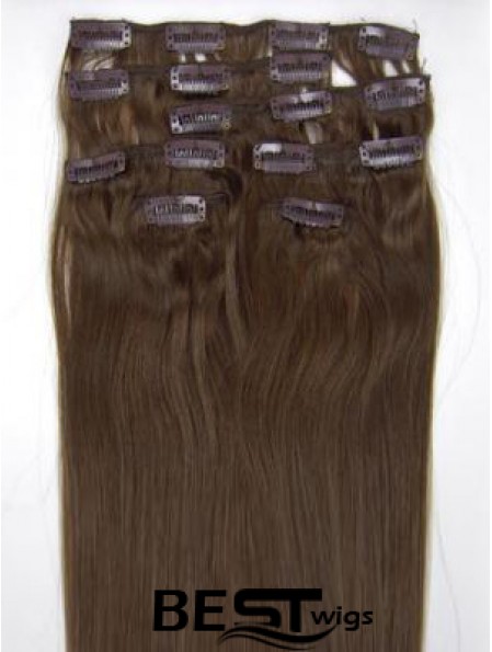 Perfect Brown Straight Remy Human Hair Clip In Hair Extensions