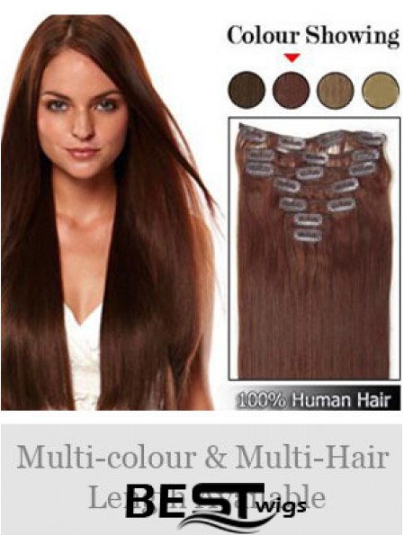 Hairstyles Auburn Straight Remy Human Hair Clip In Hair Extensions