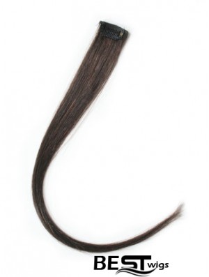 Modern Brown Straight Remy Human Hair Clip In Hair Extensions