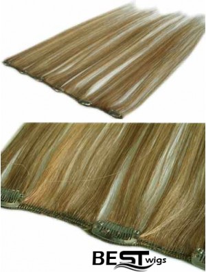 Amazing Blonde Straight Remy Human Hair Clip In Hair Extensions