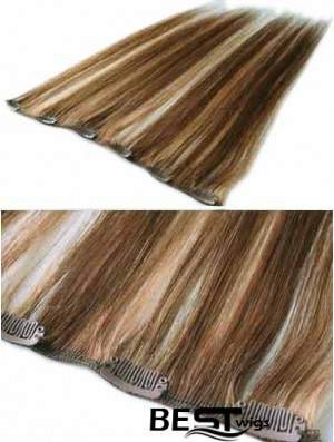 Good Brown Straight Remy Human Hair Clip In Hair Extensions