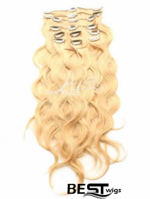 Ideal Blonde Curly Remy Human Hair Clip In Hair Extensions