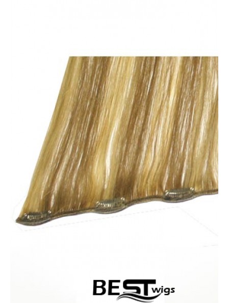 No-Fuss Blonde Straight Remy Human Hair Clip In Hair Extensions