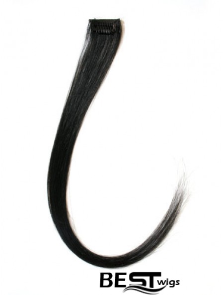 Exquisite Black Straight Remy Human Hair Clip In Hair Extensions