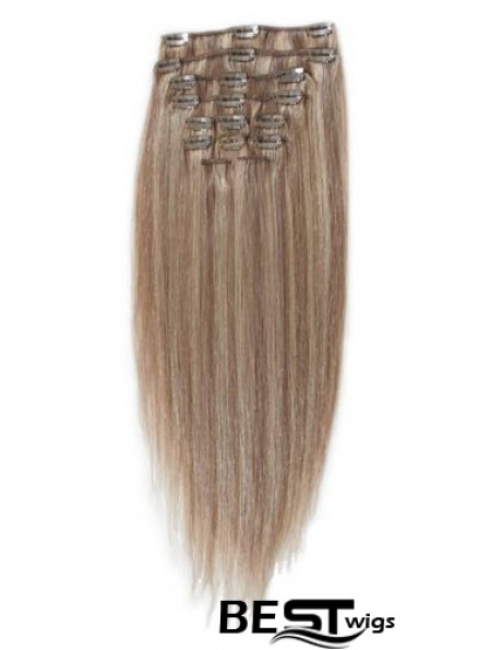 Great Blonde Straight Remy Human Hair Clip In Hair Extensions