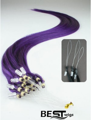 Natural Black Straight Micro Loop Ring Hair Extensions