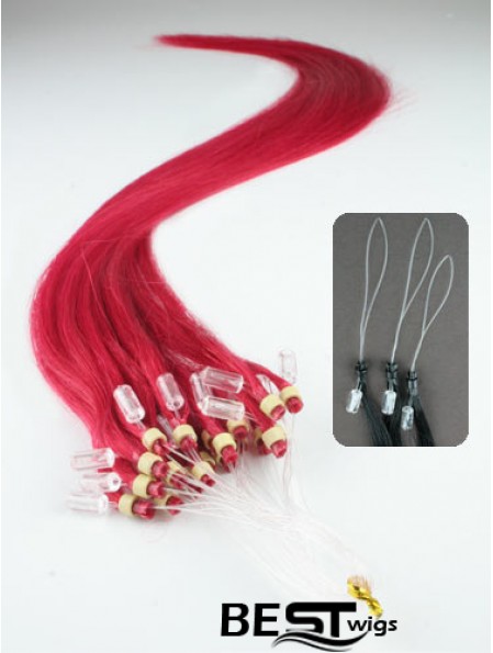 Fashion Red Straight Micro Loop Ring Hair Extensions