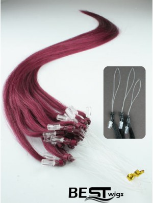 Suitable Red Straight Micro Loop Ring Hair Extensions