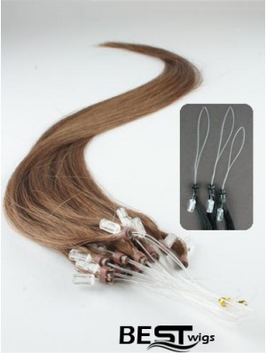 Style Brown Straight Micro Loop Ring Hair Extensions