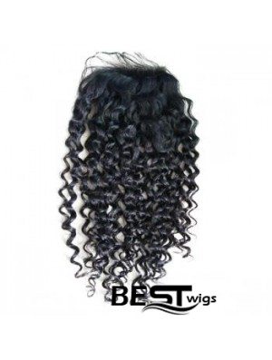 Lace Closures Curly Style Black Color Long Length With Remy