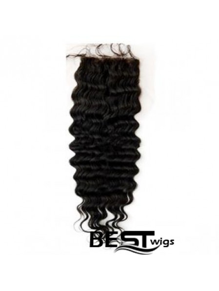 Sleek Black Long Wavy Lace Closures