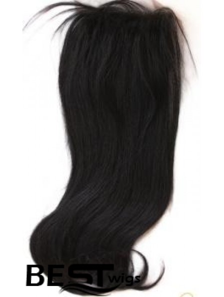 Modern Black Long Straight Lace Closures