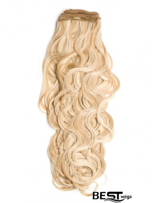 Curly Remy Human Hair Blonde Stylish Weft Extensions