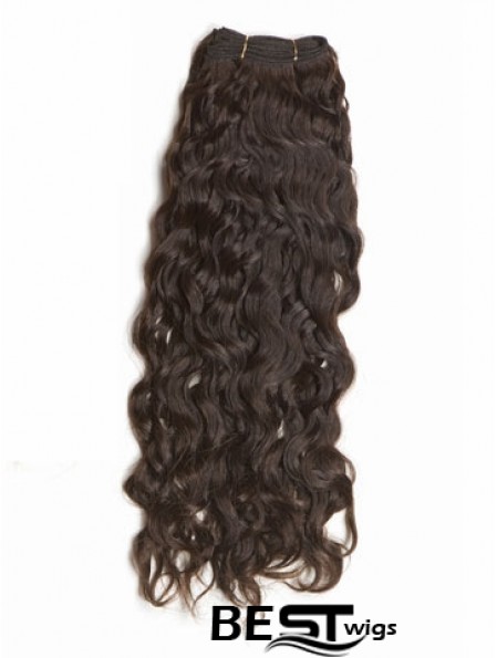 Curly Remy Human Hair Brown New Weft Extensions