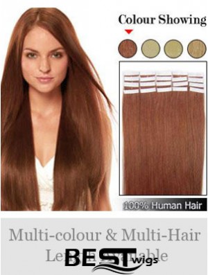 Auburn Straight Ideal Remy Human Hair Tape In Hair Extensions