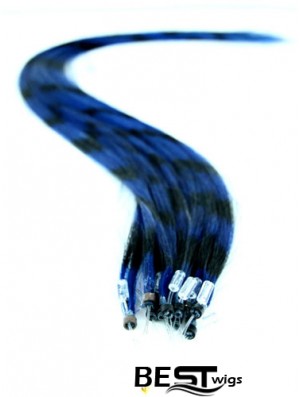 Durable Black Straight Micro Loop Ring Hair Extensions