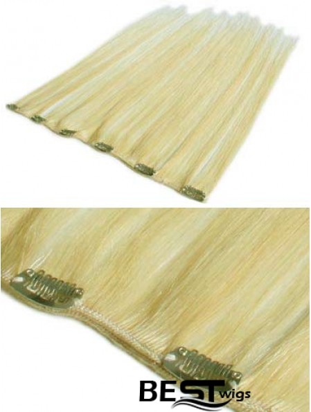 Cheapest Blonde Straight Remy Human Hair Clip In Hair Extensions