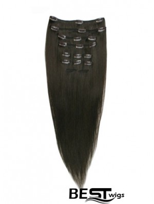 Good Black Straight Remy Human Hair Clip In Hair Extensions