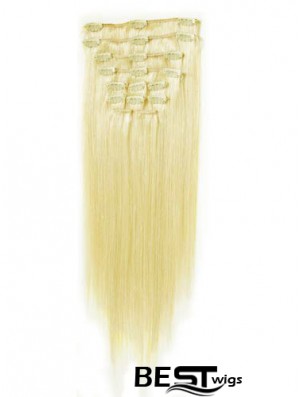 Perfect Blonde Straight Remy Human Hair Clip In Hair Extensions