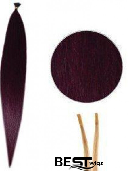 Red Straight Stick/I Tip Hair Extensions