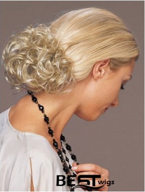 Ideal Blonde Curly Synthetic Clip In Hairpieces