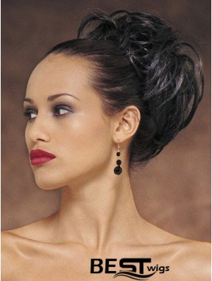 Exquisite Black Wavy Synthetic Clip In Hairpieces