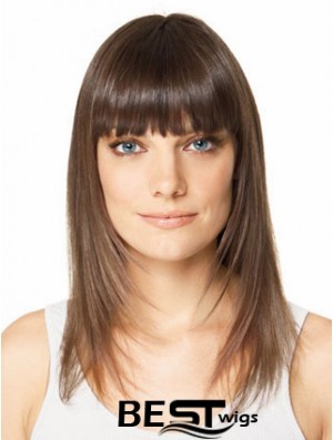 Clip In Hairpieces For Short Hair Brown Color Straight Style