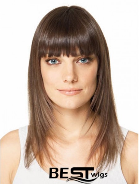 Clip In Hairpieces For Short Hair Brown Color Straight Style
