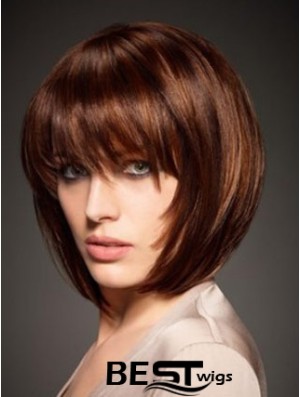 Human Hair Straight Style Chin Length Bobs Cut