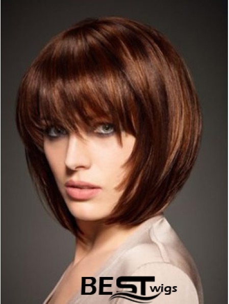 Human Hair Straight Style Chin Length Bobs Cut