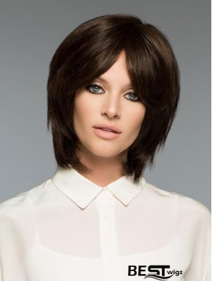 Brown Natural Straight Short Remy Human Hair Bob Wigs