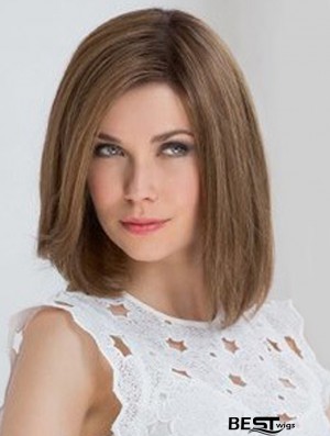 12 inch Shoulder Length New Brown Remy Human Hair Bob Wigs
